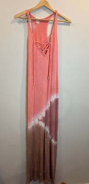 Venus Racerback Tie-Front Tie-Dye Maxi Dress